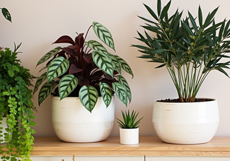 Buy indoor plants online – peace lily and ZZ plant in ceramic pots